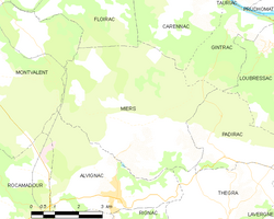 Map commune FR insee code 46193